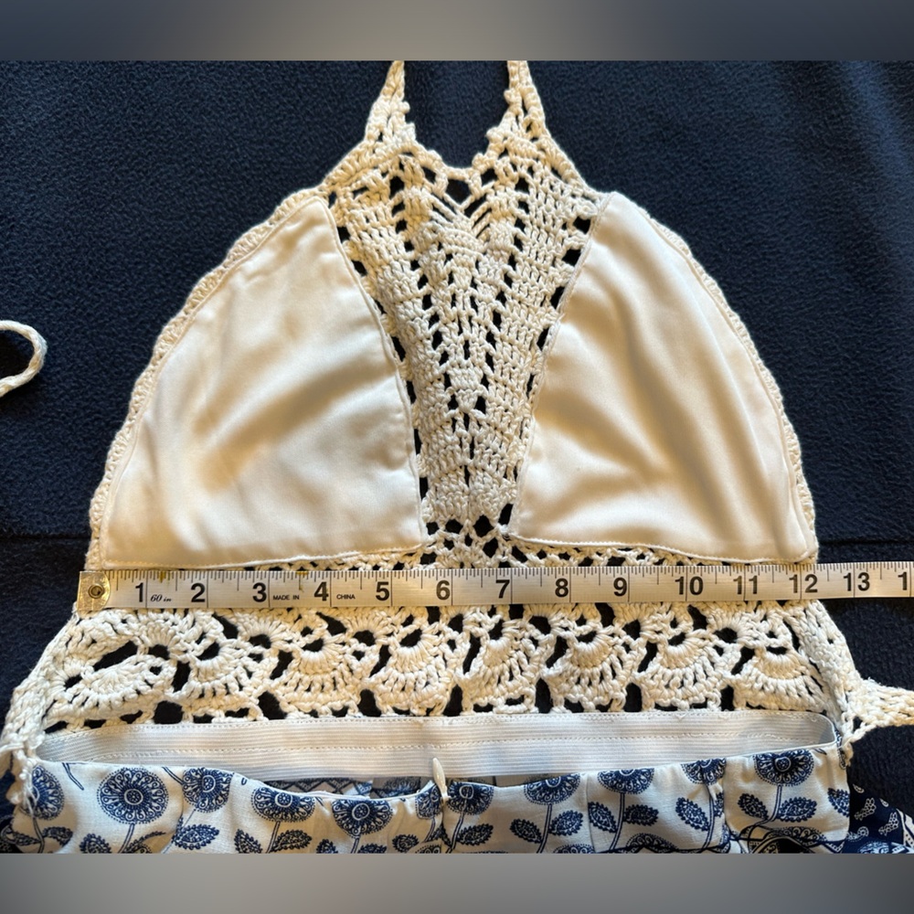 M - Blue Paisley L’atiste Romper - Picture 6 of 9